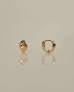 K18 leaf silk pierced earrings<br>リーフ シルク ピアス