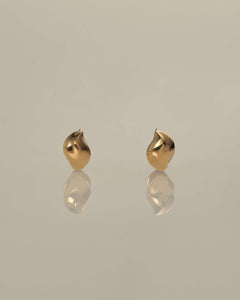 K18 leaf silk pierced earrings<br>リーフ シルク ピアス