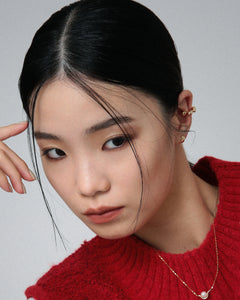 K18 leaf silk pierced earrings<br>リーフ シルク ピアス