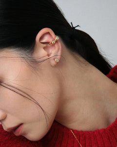 K18 leaf silk pierced earrings<br>リーフ シルク ピアス