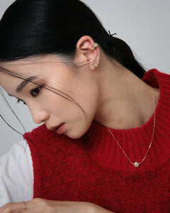 K18 leaf silk pierced earrings<br>リーフ シルク ピアス
