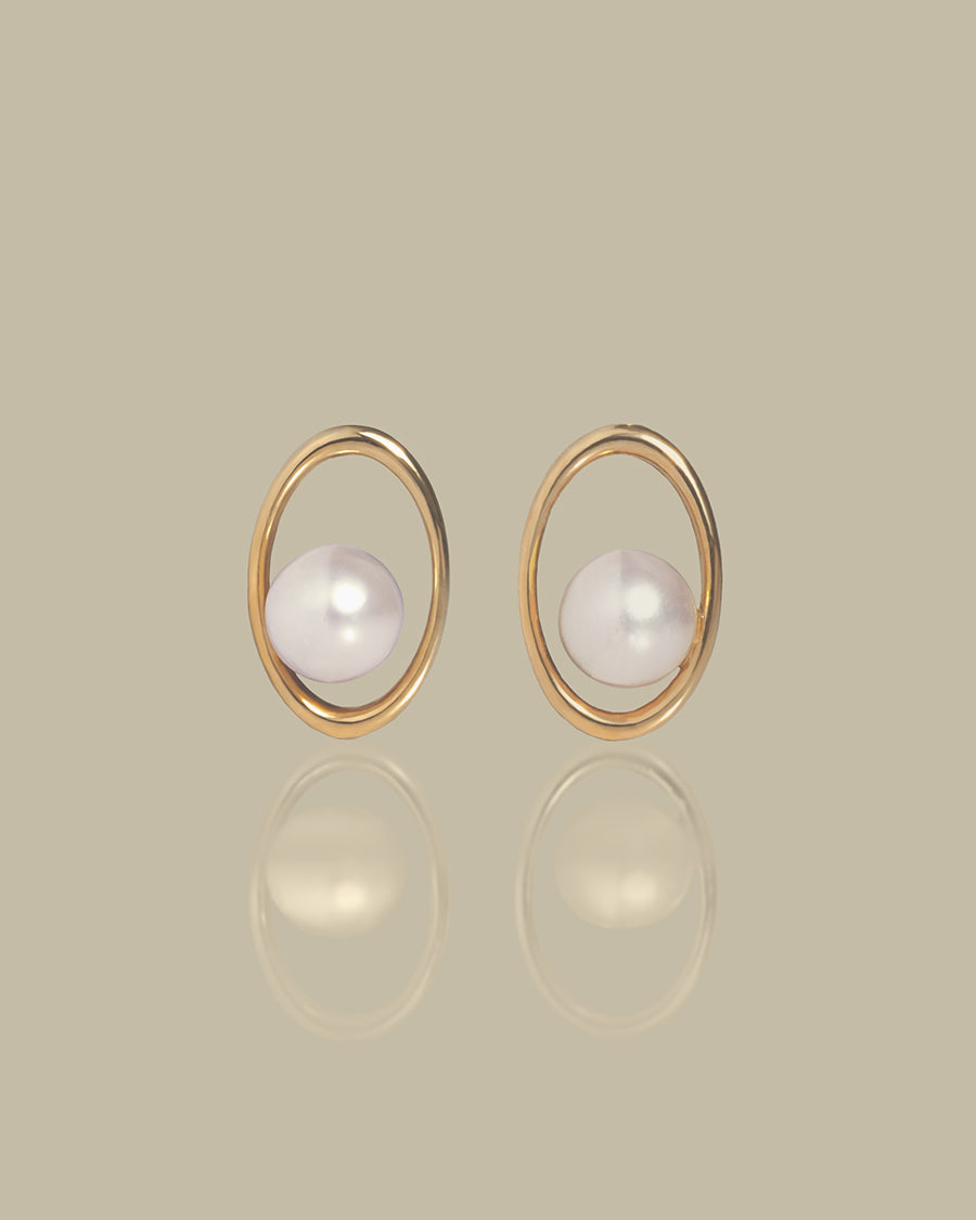 K10パールピアス K10 Eternal Oval Pearl Pierced Earringエターナル オーバル パール