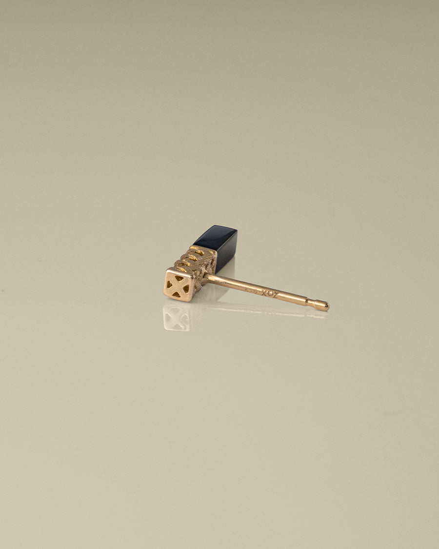 K18 バンブー オニキス ピアス | XOZ 18金ピアス 天然石 – XOZ