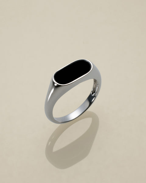 MB OX JEWELRY Oval Ring シルバー×オニキス/21号 OX JEWELRY Silver Big Onyx Ring | MB -there is