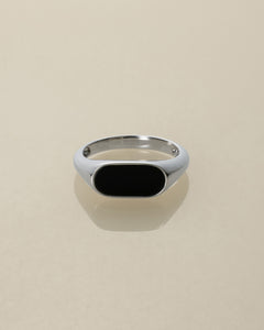 onyx oval signet ring silver<br>オニキスオーバル シグネットリング シルバー