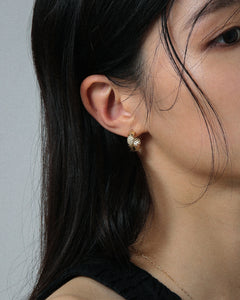 K10 X bamboo hoop post pierced earring <br>クロスバンブー フープポストピアス