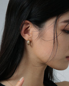 K10 X bamboo hoop post pierced earring <br>クロスバンブー フープポストピアス