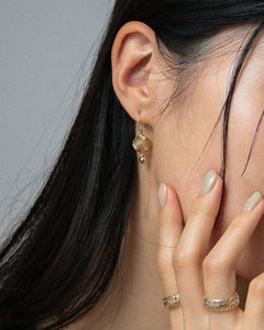 K10 lantern drop chain pierced earring<br>ランタン ドロップチェーンピアス