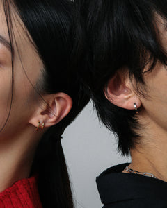 K18 flat hoop pierced earring<br>フラット フープピアス [スモール]