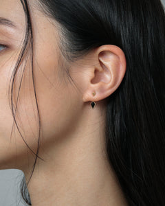 K10 onyx diamond-shaped stud pierced earring <br>オニキス ダイヤシェイプ スタッドピアス