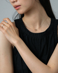 black diamond bar charm necklace<br>ブラックダイヤ バー ネックレス