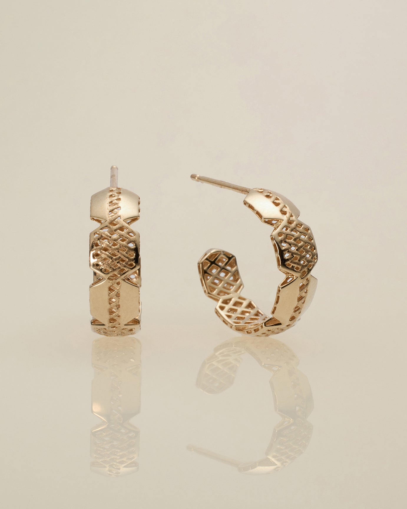 XOZ バンブー フープポストピアスk10 bamboo hoop post pierced earring バンブー フープポストピアス