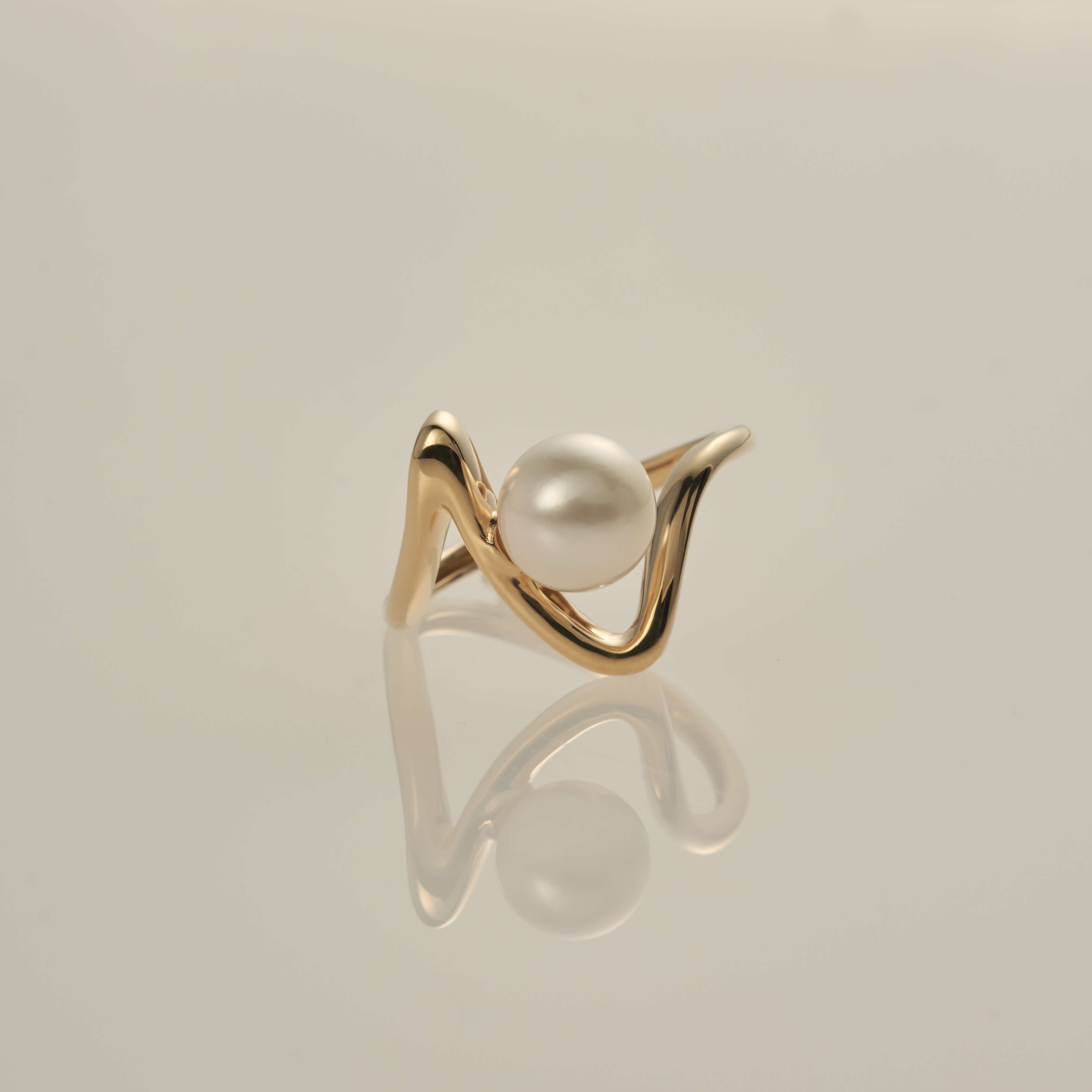 K18 bay pearl ring waveベイ パール リング ウェーブ – XOZ Online Store